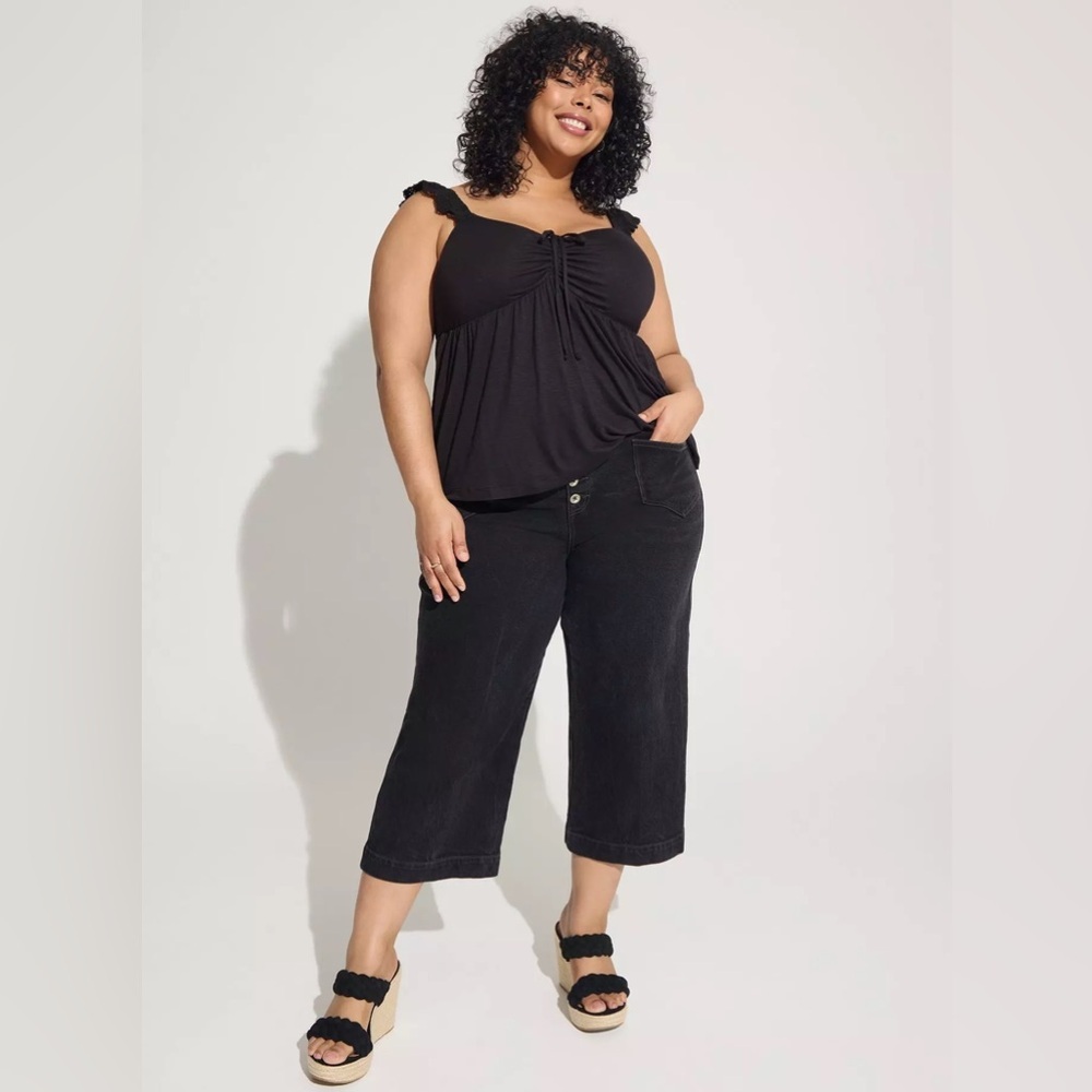 Torrid Crop Wide Leg Classic Denim High-Rise Jean, Sz 24
